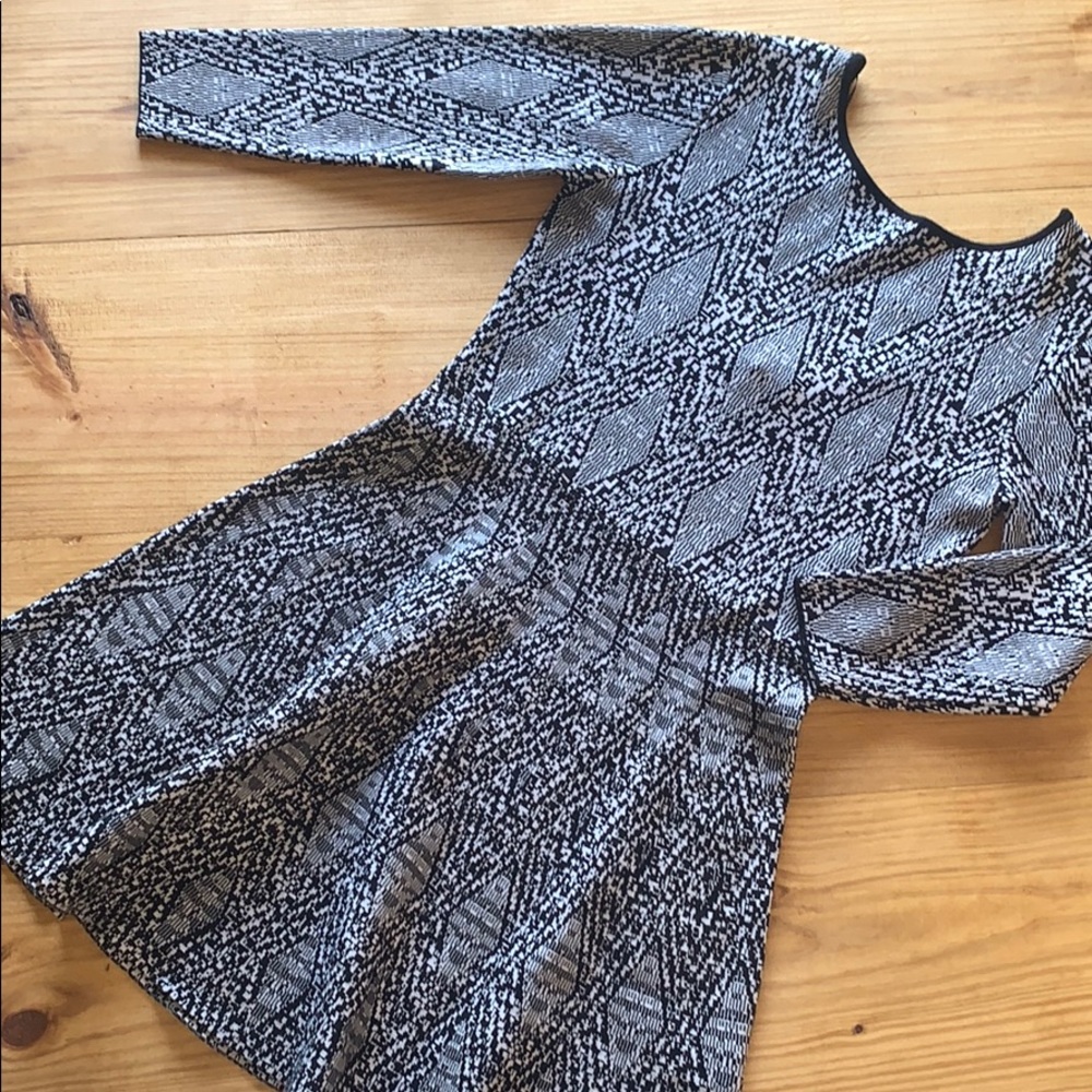 NWT Long Sleeve Zara Diamond Print Dress